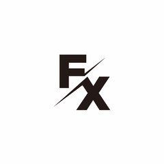 FX Logo Letter Monogram Slash with Modern logo designs template