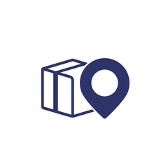 parcel, package delivery icon on white