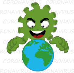 Vector illustration of coronavirus cartoon
