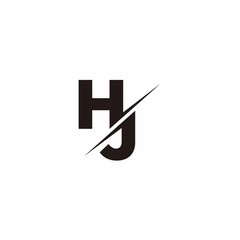 HJ Logo Letter Monogram Slash with Modern logo designs template