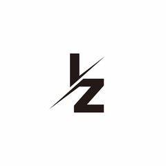 Logo Monogram Slash concept with Modern designs template letter IZ