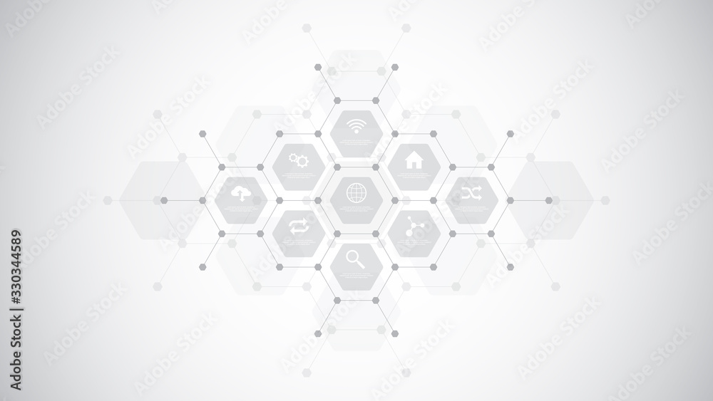 Poster technological infographic background with flat icons and symbols. concept and idea for the internet 