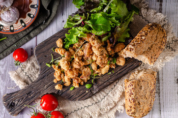 Fototapeta premium Homemade greaves pork tasty delish
