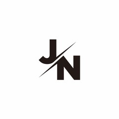 Logo Monogram Slash concept with Modern designs template letter JN