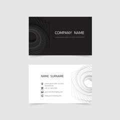 Minimal business card print template design. Black White color and simple clean layout. Vector illustration flat design.