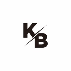 Logo Monogram Slash concept with Modern designs template letter KB