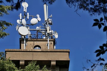 Fototapeta na wymiar radioantena on the lookout tower