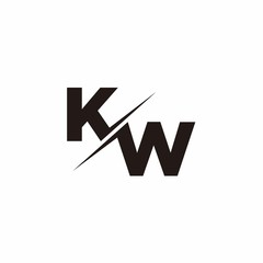 Logo Monogram Slash concept with Modern designs template letter KW