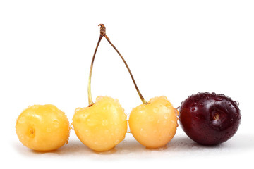 Different color cherries