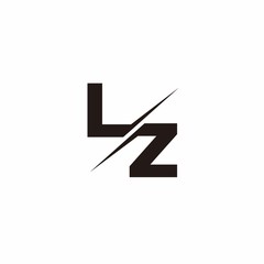 Logo Monogram Slash concept with Modern designs template letter LZ - obrazy, fototapety, plakaty
