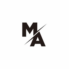 Logo Monogram Slash concept with Modern designs template letter MA - obrazy, fototapety, plakaty