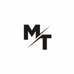 Logo Monogram Slash concept with Modern designs template letter MT - obrazy, fototapety, plakaty