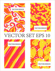 Vector  set abstract summer discount flyer design scandinavia style.