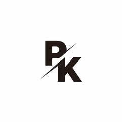 Logo Monogram Slash concept with Modern designs template letter PK - obrazy, fototapety, plakaty
