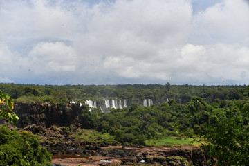 raging waterfall and mountain river in the jungle