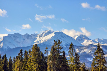 Tatra Mountains panorama seen from Glodowka Glade (Polana Głodówka), Poland