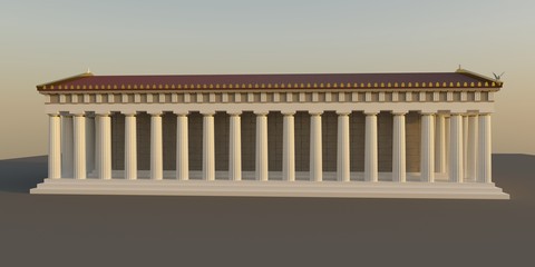 Obraz premium Parthenon, ancient greek temple, visualization, 3D illustration