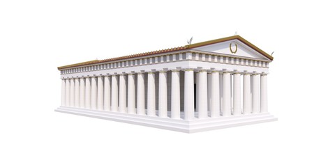 Parthenon, ancient greek temple, visualization, 3D illustration