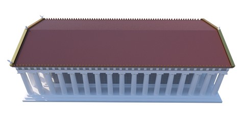 Parthenon, ancient greek temple, visualization, 3D illustration