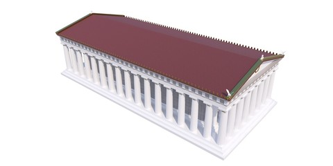 Parthenon, ancient greek temple, visualization, 3D illustration