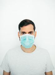 Man wearing a face mask against coronavirus