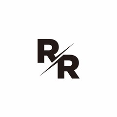 Logo Monogram Slash concept with Modern designs template letter RR