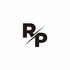Logo Monogram Slash concept with Modern designs template letter RP