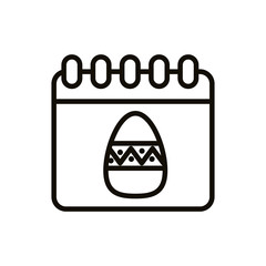 calendar with easter egg painted line style