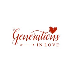 Fototapeta na wymiar generations typography logo design and love concept illustration