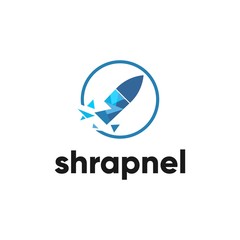 bullet logo design, shrapnel vector illustration