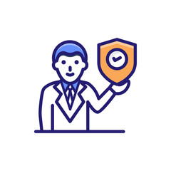 Business Insurance icon Flat Vector Illustration.