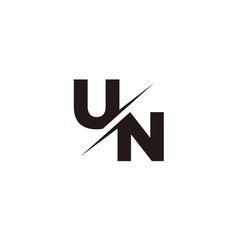 Logo Monogram Slash concept with Modern designs template letter UN