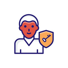 Key Person Insurance icon Flat Vector Illustration.