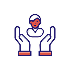 Increase Profit Insurance icon Flat Vector Illustration.