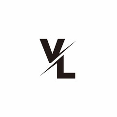 Logo Monogram Slash concept with Modern designs template letter VL