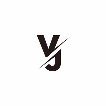 Logo Monogram Slash concept with Modern designs template letter VJ