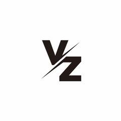 Logo Monogram Slash concept with Modern designs template letter VZ
