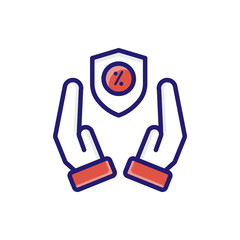 Interest Rate Insurance icon Flat Vector Illustration.