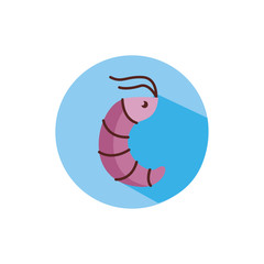 shrimp sea animal block style icon