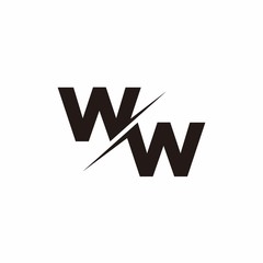 Logo Monogram Slash concept with Modern designs template letter WW