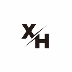 Logo Monogram Slash concept with Modern designs template letter XH