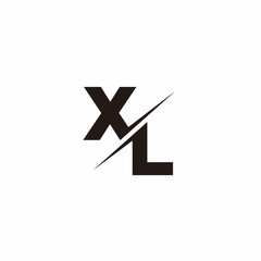 Logo Monogram Slash concept with Modern designs template letter XL