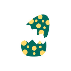 easter egg broken painted with balls flat style