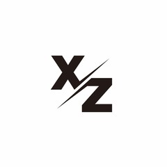 Logo Monogram Slash concept with Modern designs template letter XZ