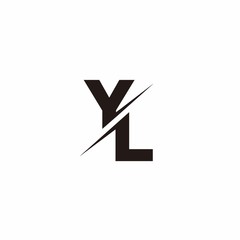 Logo Monogram Slash concept with Modern designs template letter YL