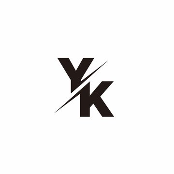 Logo Monogram Slash concept with Modern designs template letter YK