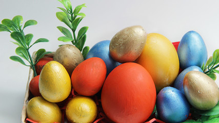 mountain of bright Easter eggs for Easter