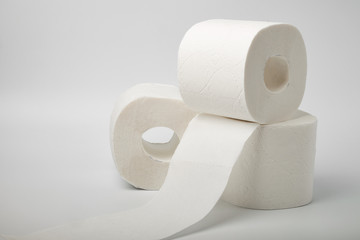 toilet paper close up isolated on white background