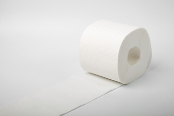 toilet paper close up isolated on white background