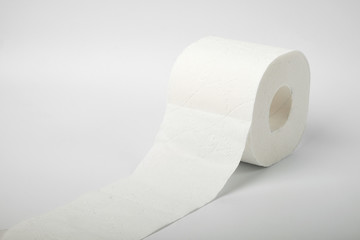 toilet paper close up isolated on white background